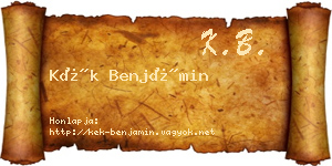 Kék Benjámin névjegykártya
